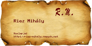 Riez Mihály névjegykártya